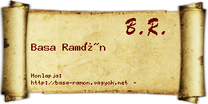 Basa Ramón névjegykártya
